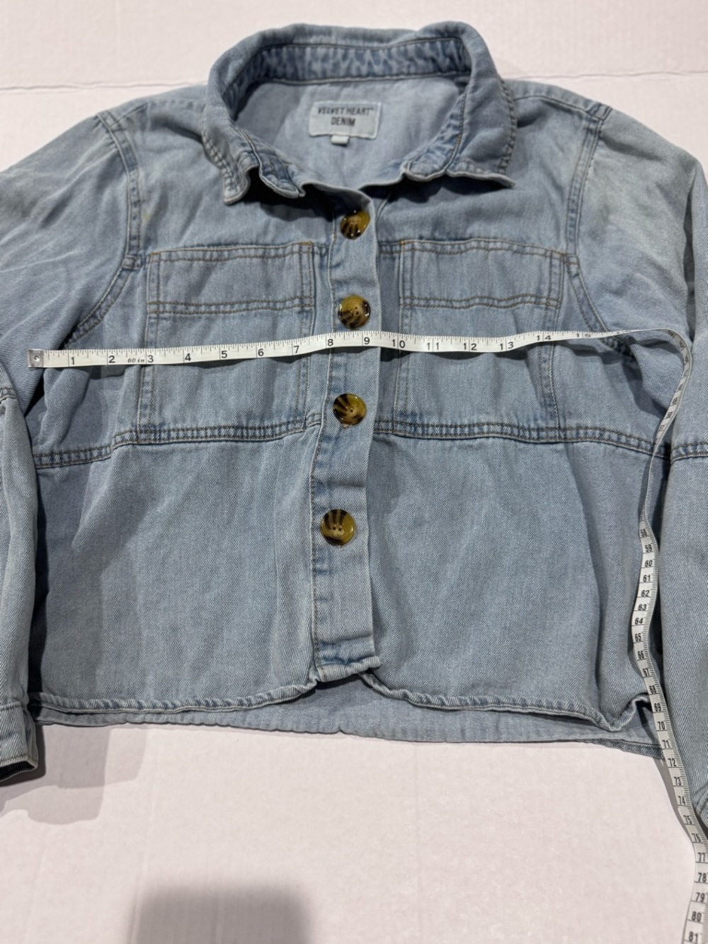 Velvet Heart Light Blue Denim Shacket with Button Front - Picture 7 of 9